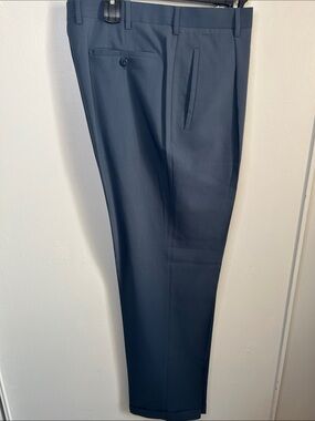 Zanella Men's Wool Dress Pants in Slate Blue